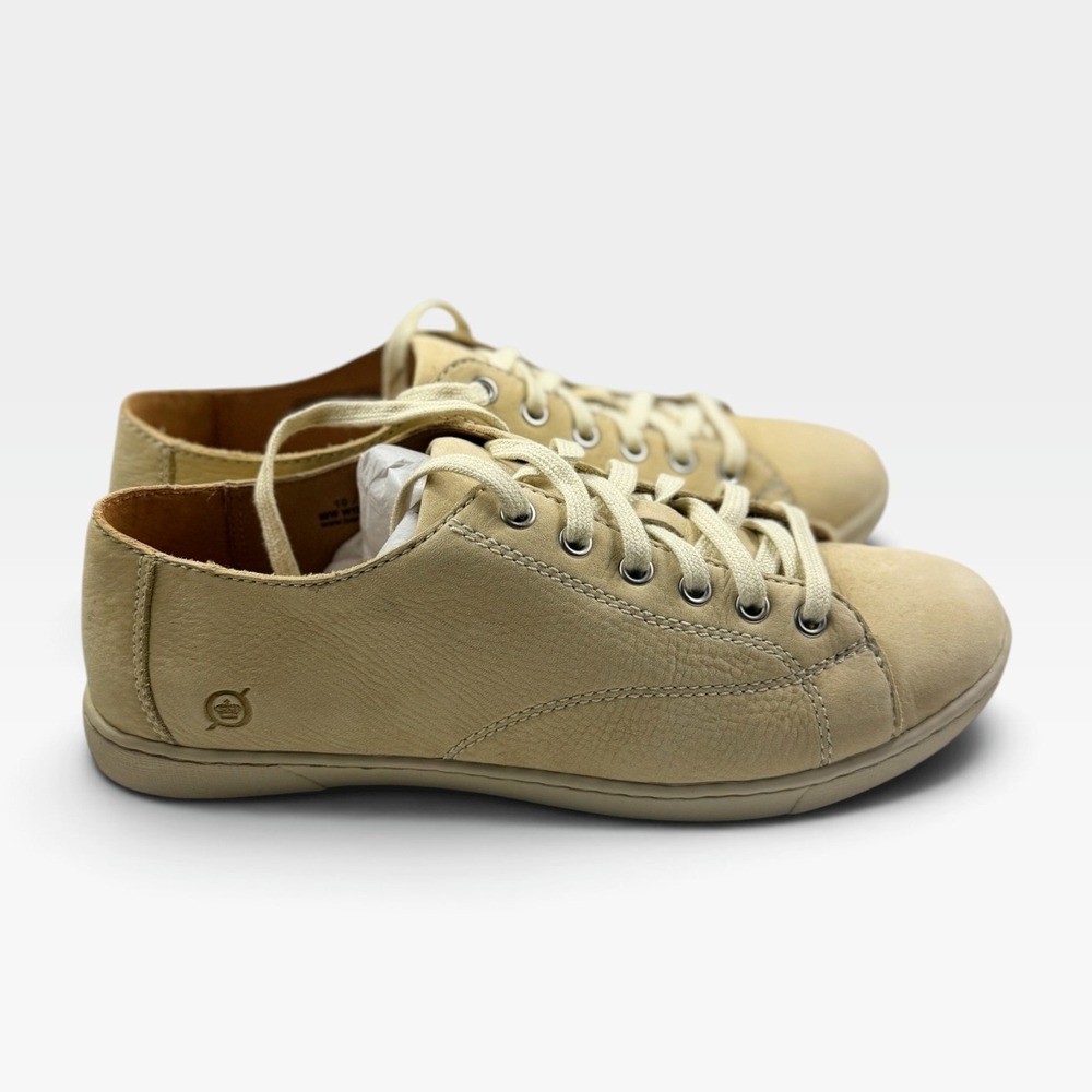 Born Kai Sneakers Women 10 Natural Nude Leather Lace Up W12211 NEW